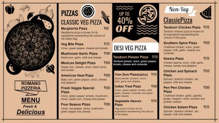 Pizza menu