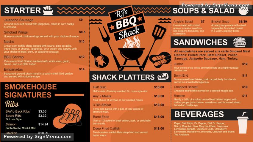 BBQ menu design