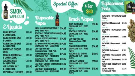 Vape menu