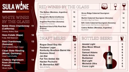 Wine menu