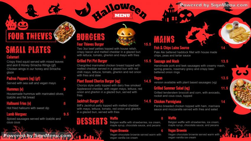 Halloween Menuboard