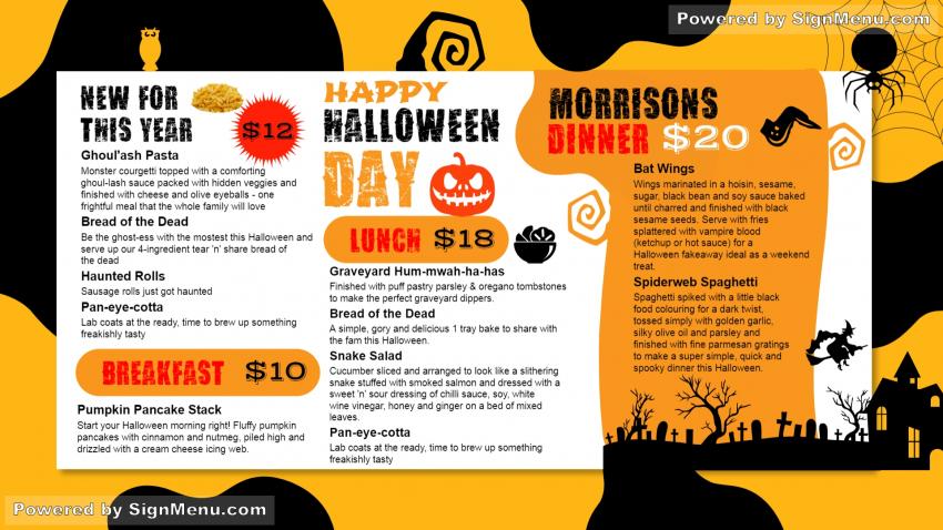 Halloween Menu