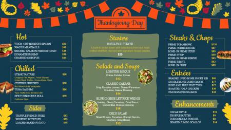 Thanksgiving day Signage menu